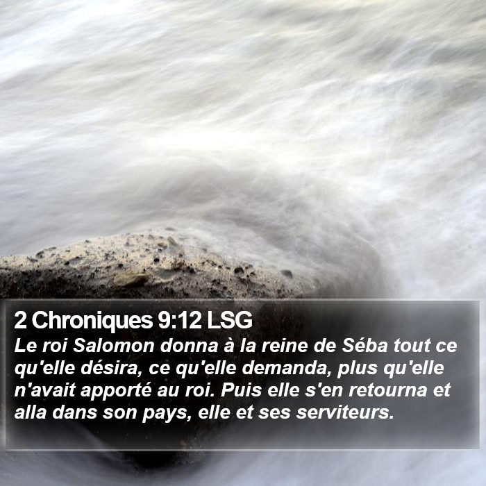2 Chroniques 9:12 LSG Bible Study