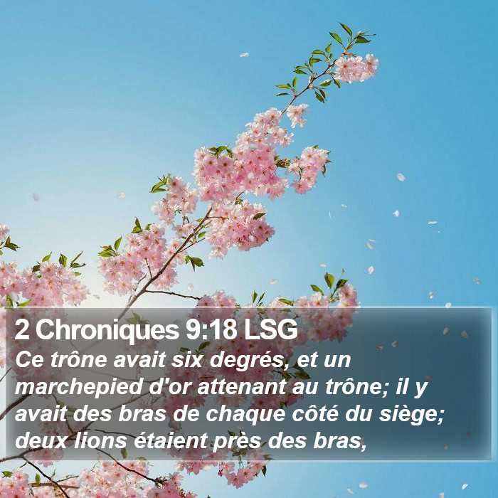 2 Chroniques 9:18 LSG Bible Study
