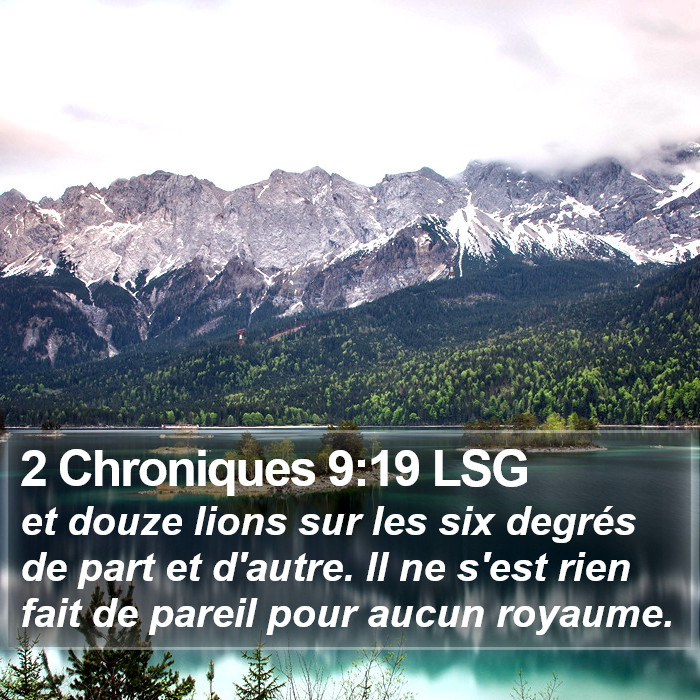 2 Chroniques 9:19 LSG Bible Study