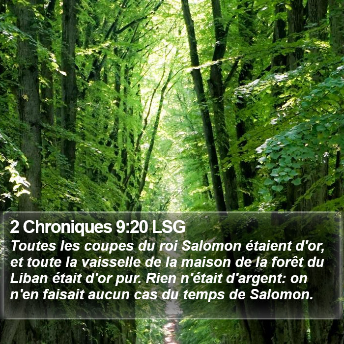 2 Chroniques 9:20 LSG Bible Study