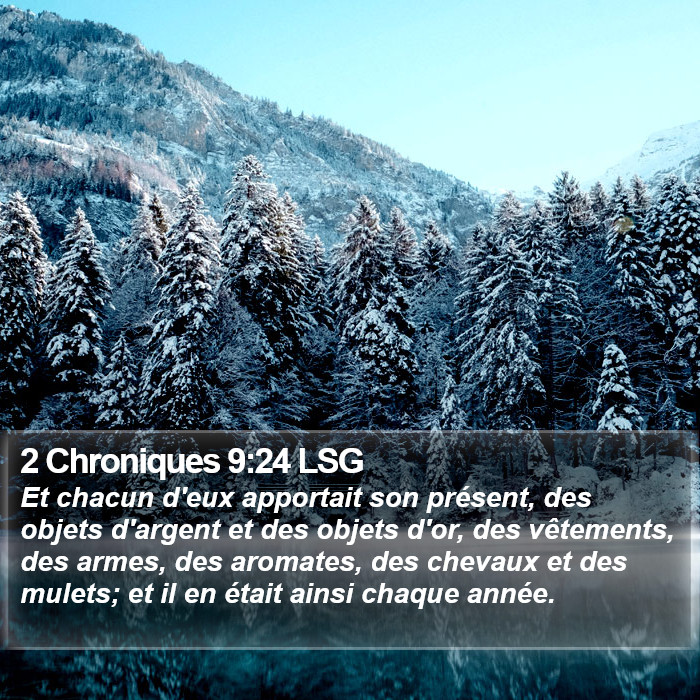 2 Chroniques 9:24 LSG Bible Study
