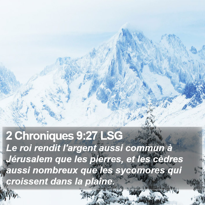 2 Chroniques 9:27 LSG Bible Study