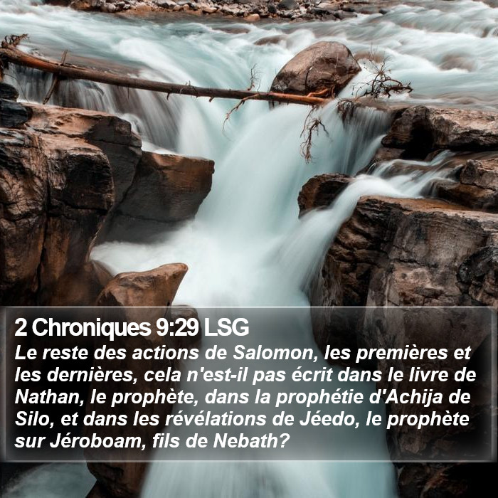 2 Chroniques 9:29 LSG Bible Study