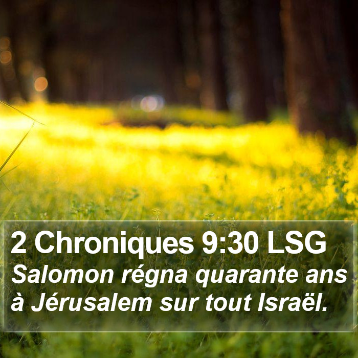 2 Chroniques 9:30 LSG Bible Study