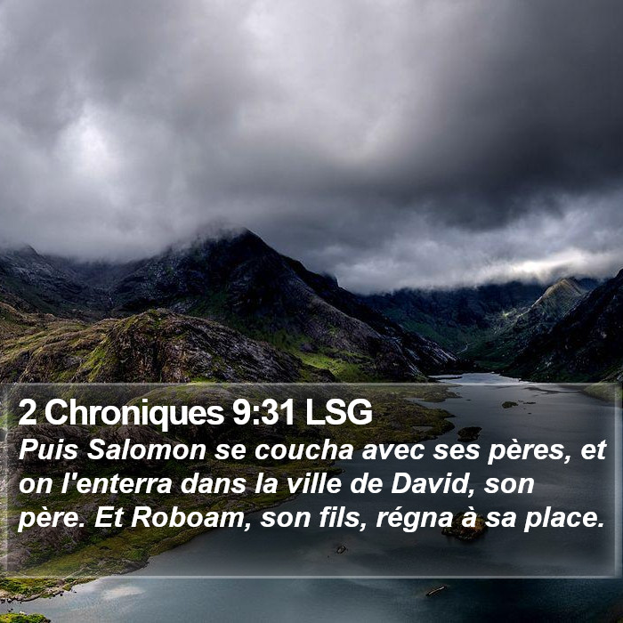 2 Chroniques 9:31 LSG Bible Study
