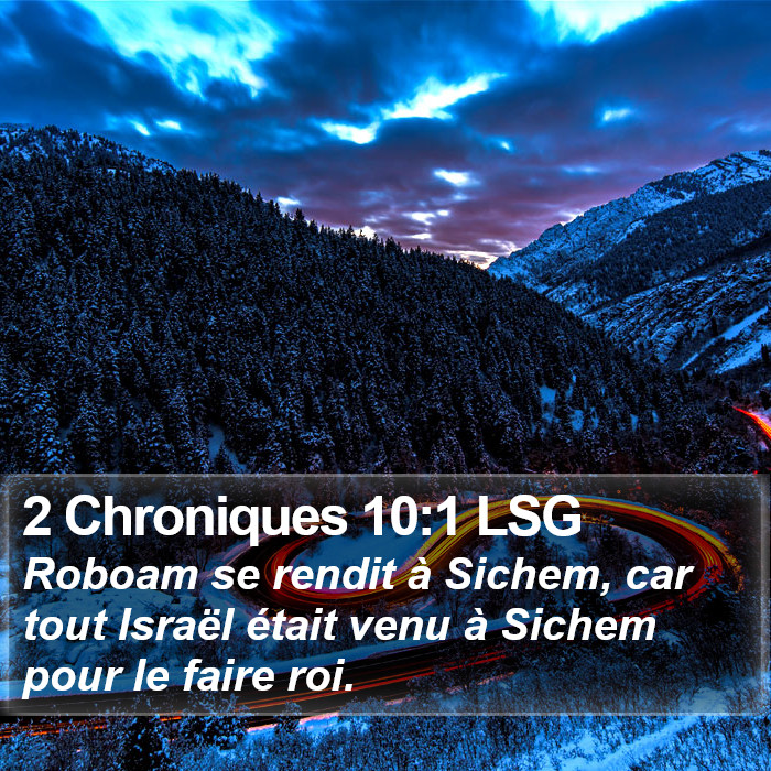 2 Chroniques 10:1 LSG Bible Study