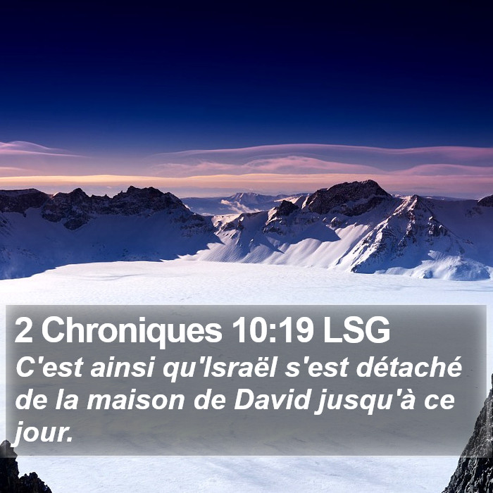 2 Chroniques 10:19 LSG Bible Study