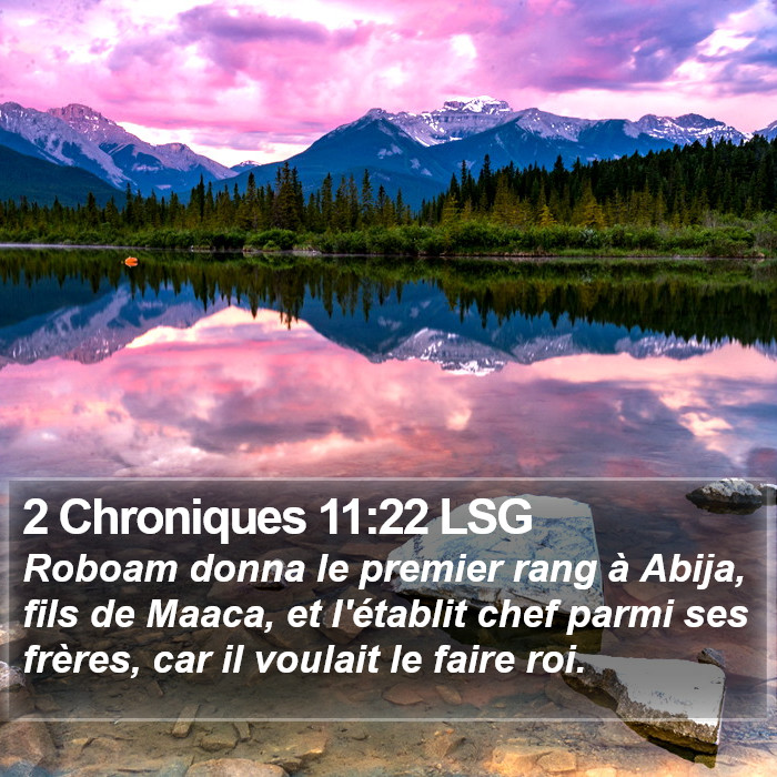 2 Chroniques 11:22 LSG Bible Study