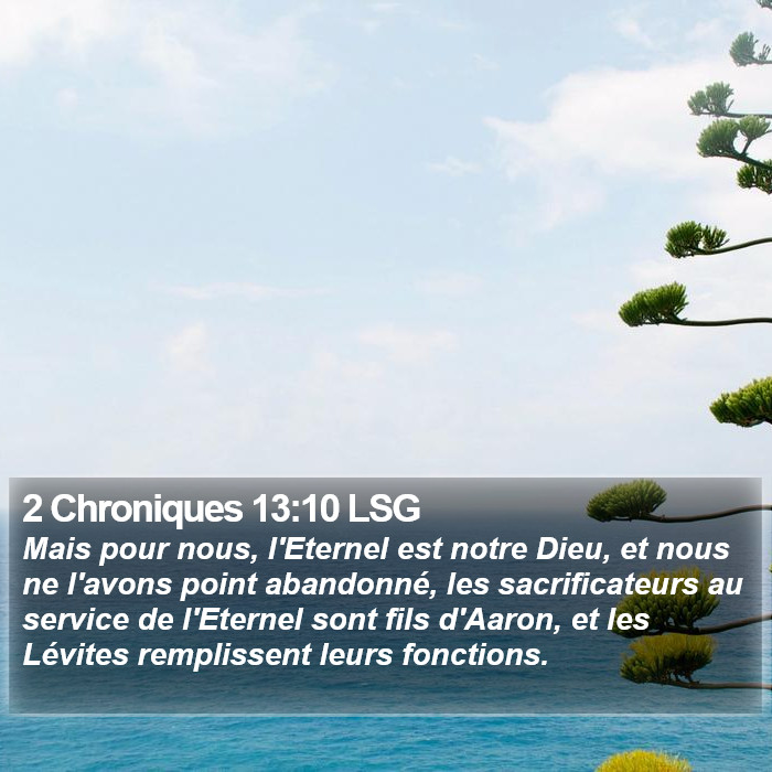 2 Chroniques 13:10 LSG Bible Study