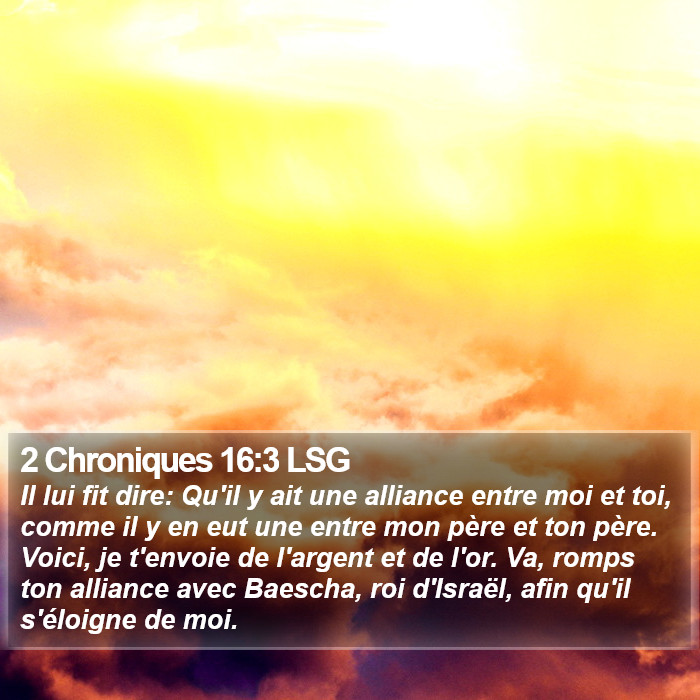 2 Chroniques 16:3 LSG Bible Study