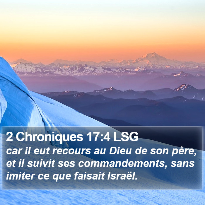 2 Chroniques 17:4 LSG Bible Study