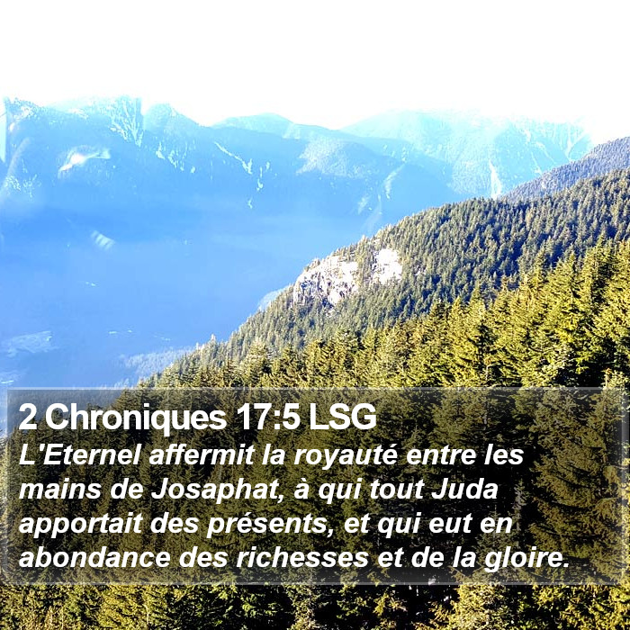 2 Chroniques 17:5 LSG Bible Study