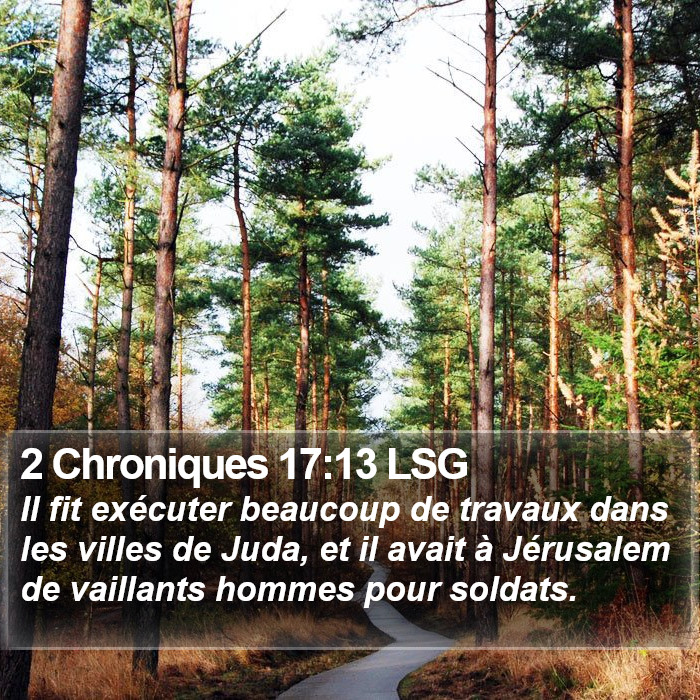 2 Chroniques 17:13 LSG Bible Study