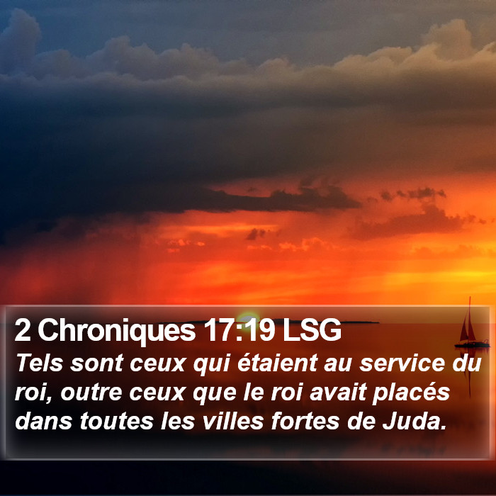 2 Chroniques 17:19 LSG Bible Study