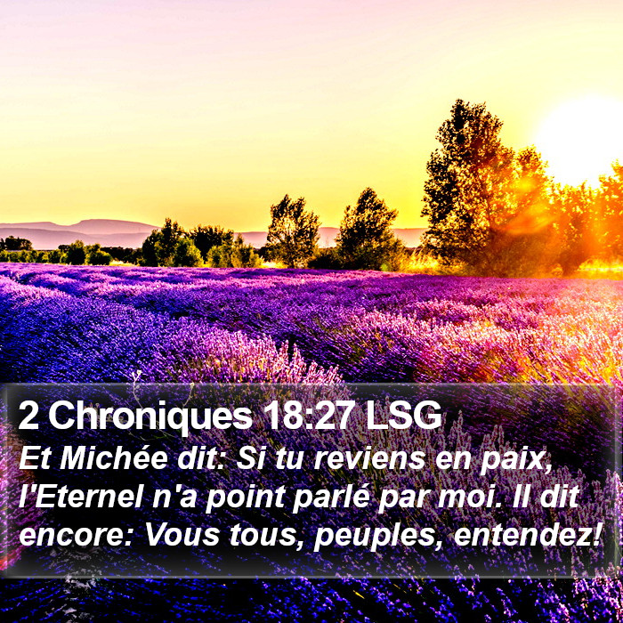 2 Chroniques 18:27 LSG Bible Study