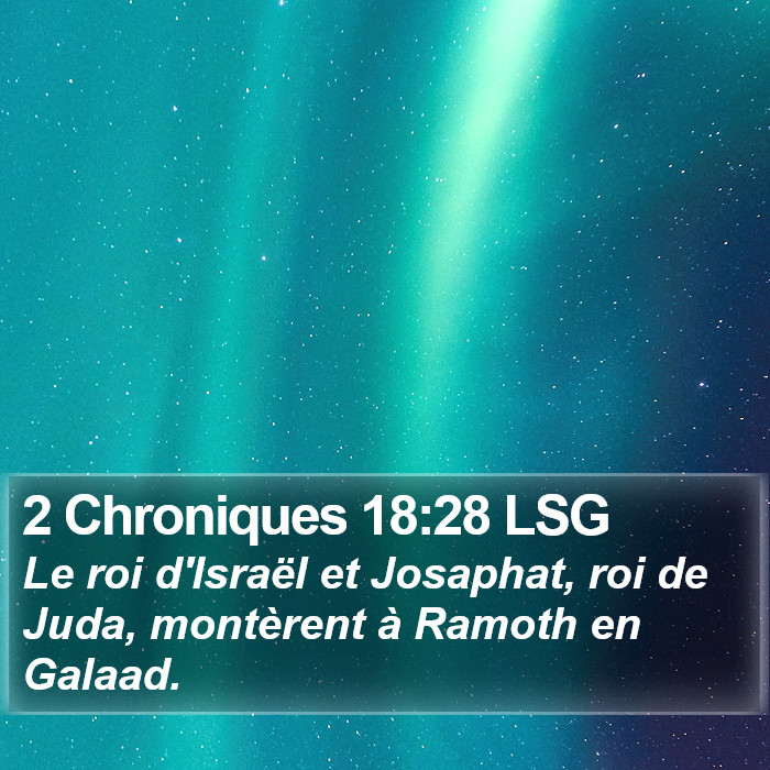 2 Chroniques 18:28 LSG Bible Study