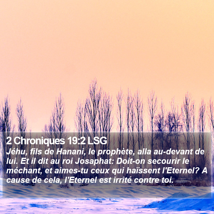 2 Chroniques 19:2 LSG Bible Study
