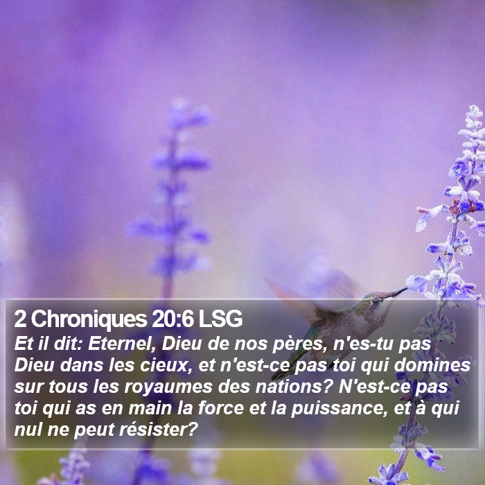 2 Chroniques 20:6 LSG Bible Study