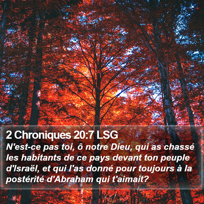 2 Chroniques 20:7 LSG Bible Study