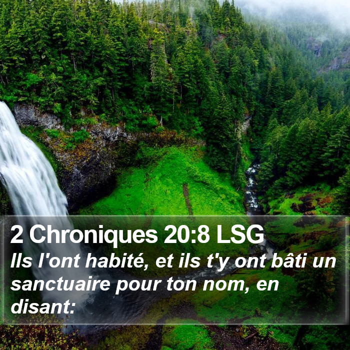 2 Chroniques 20:8 LSG Bible Study