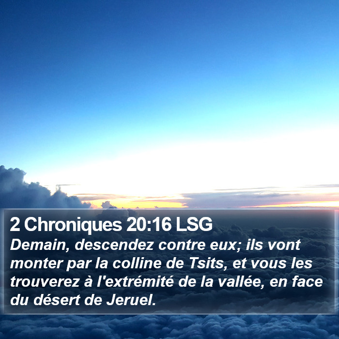 2 Chroniques 20:16 LSG Bible Study