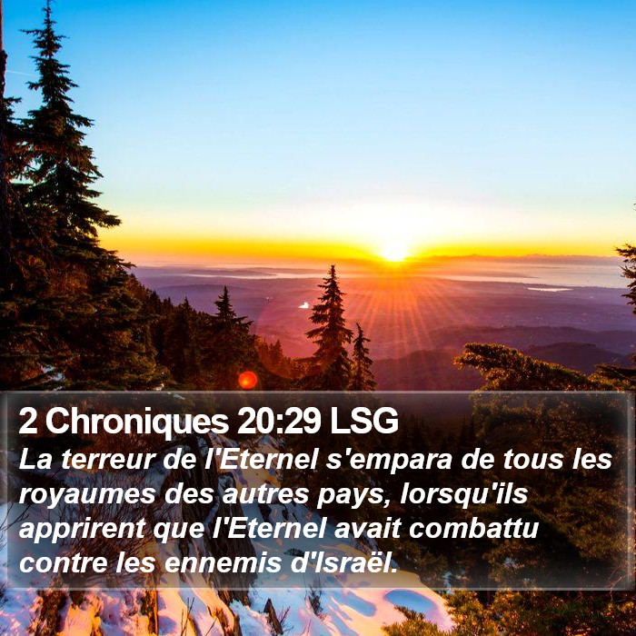 2 Chroniques 20:29 LSG Bible Study