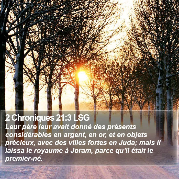 2 Chroniques 21:3 LSG Bible Study
