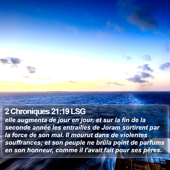 2 Chroniques 21:19 LSG Bible Study