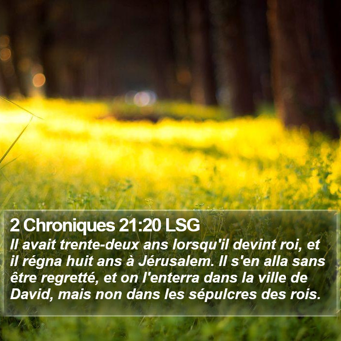 2 Chroniques 21:20 LSG Bible Study