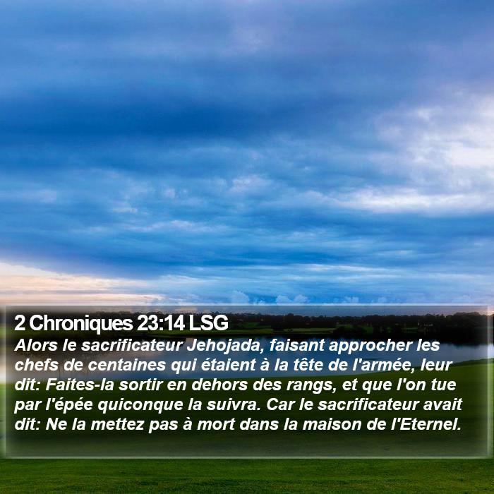 2 Chroniques 23:14 LSG Bible Study