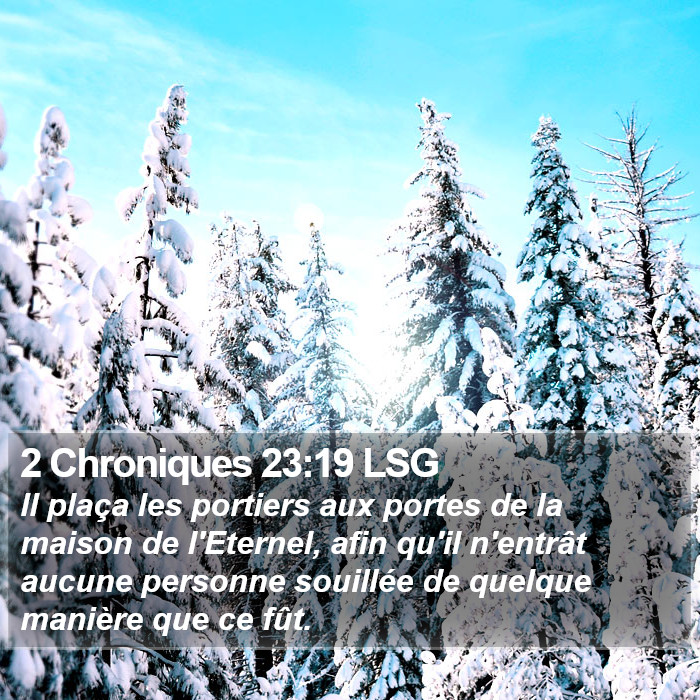 2 Chroniques 23:19 LSG Bible Study