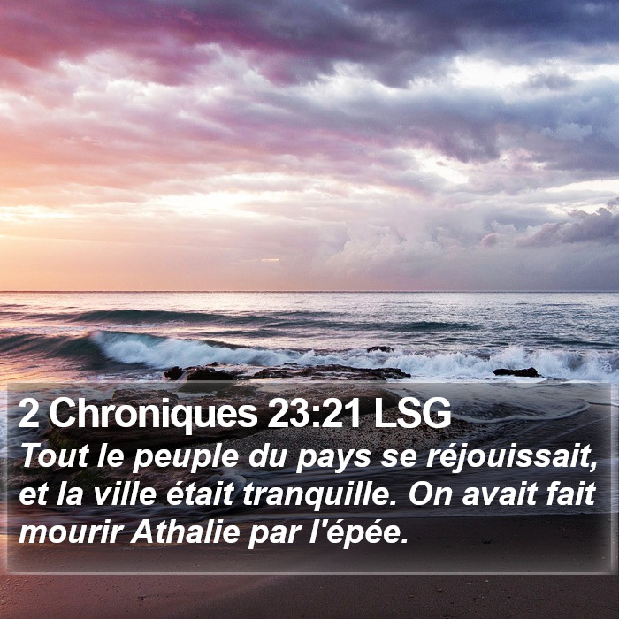 2 Chroniques 23:21 LSG Bible Study
