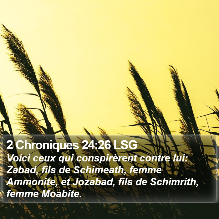2 Chroniques 24:26 LSG Bible Study