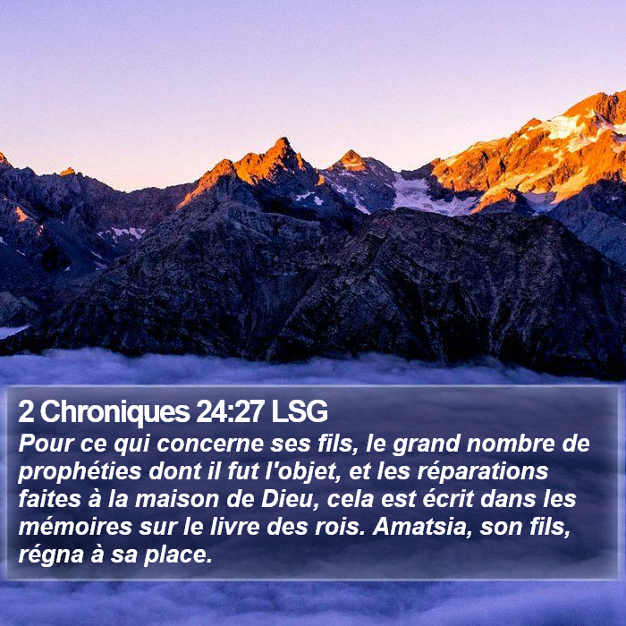 2 Chroniques 24:27 LSG Bible Study