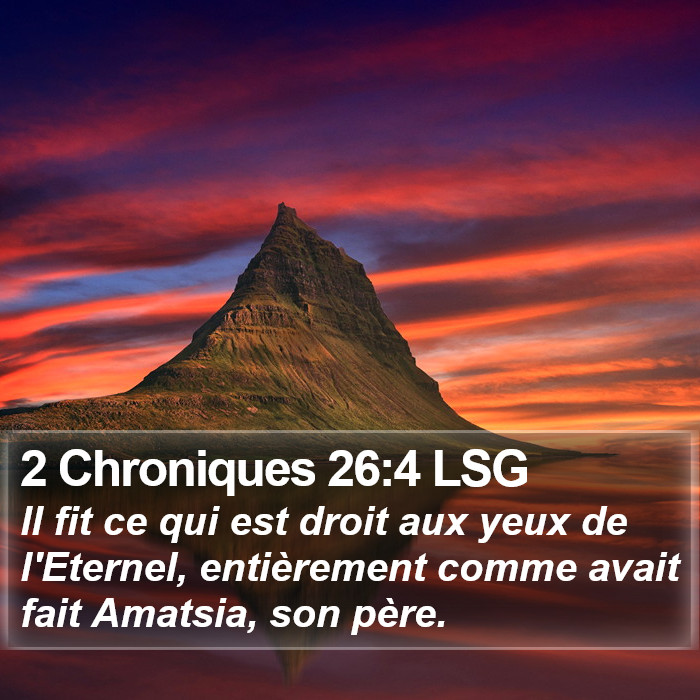 2 Chroniques 26:4 LSG Bible Study