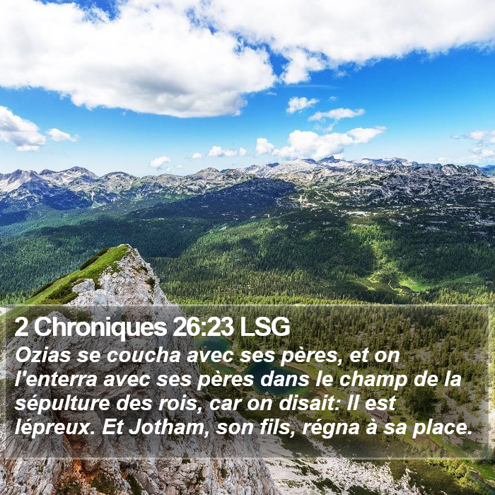2 Chroniques 26:23 LSG Bible Study