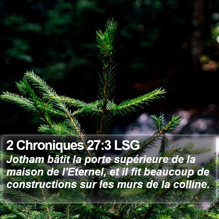 2 Chroniques 27:3 LSG Bible Study