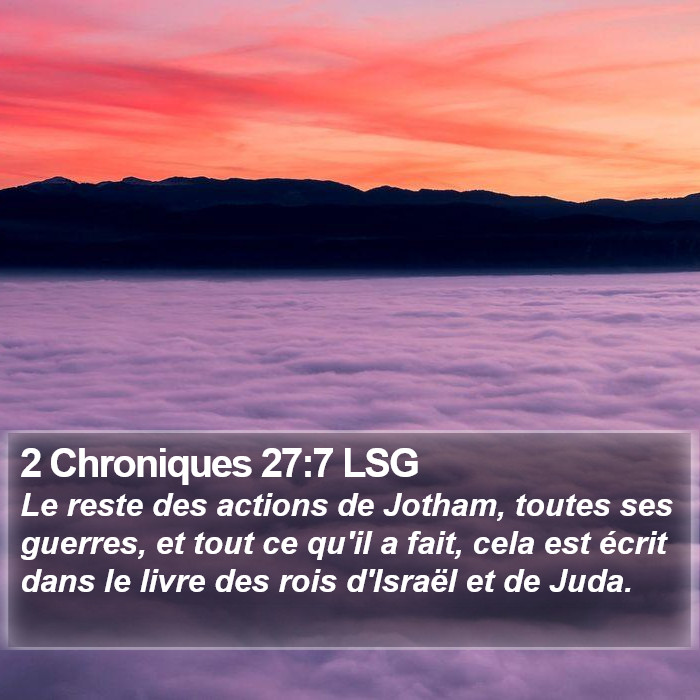 2 Chroniques 27:7 LSG Bible Study