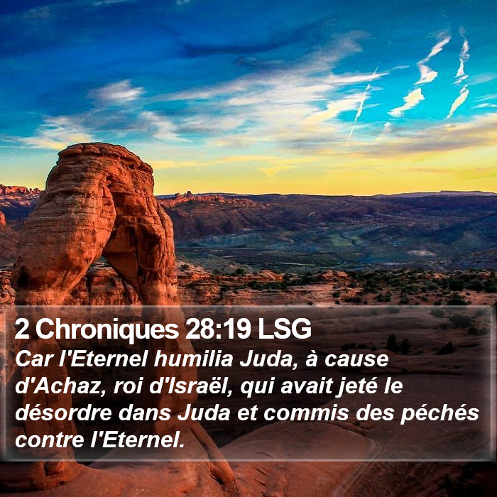 2 Chroniques 28:19 LSG Bible Study