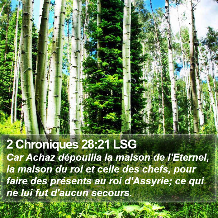 2 Chroniques 28:21 LSG Bible Study