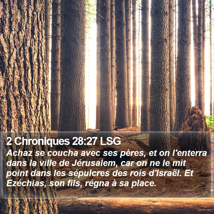 2 Chroniques 28:27 LSG Bible Study