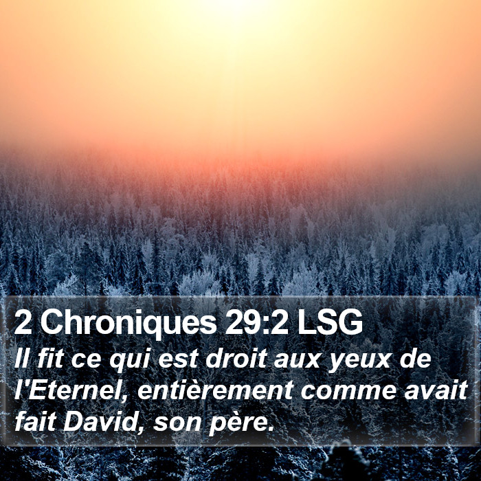 2 Chroniques 29:2 LSG Bible Study
