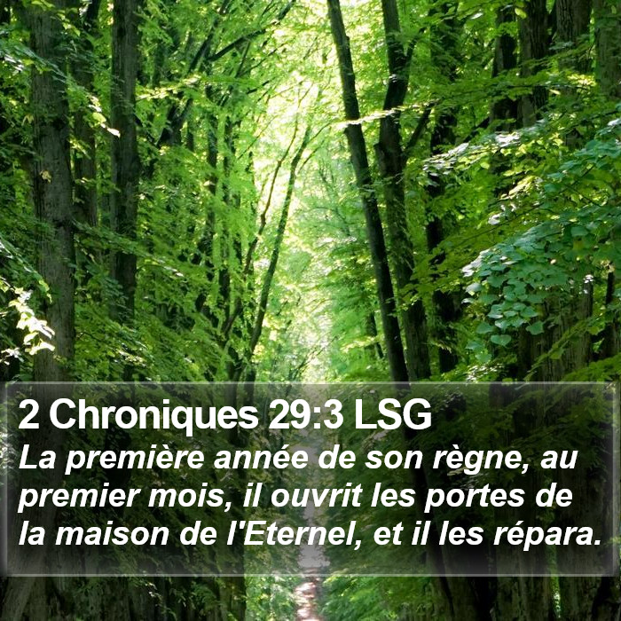 2 Chroniques 29:3 LSG Bible Study