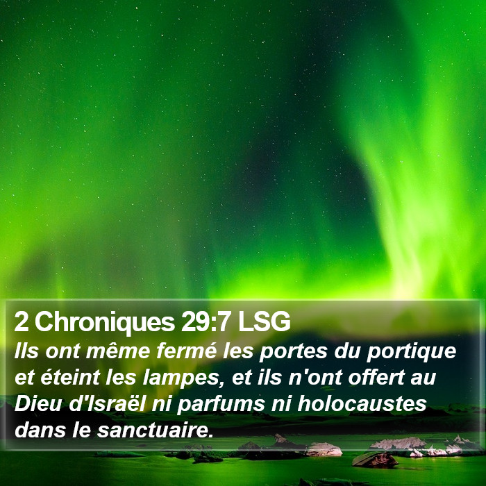 2 Chroniques 29:7 LSG Bible Study