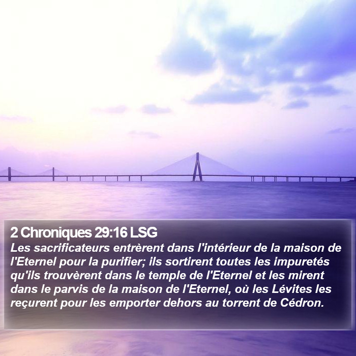 2 Chroniques 29:16 LSG Bible Study