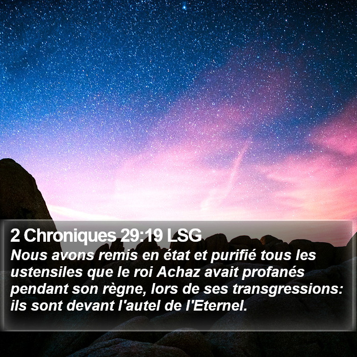 2 Chroniques 29:19 LSG Bible Study
