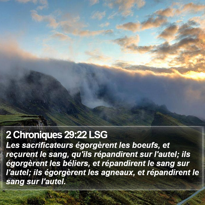 2 Chroniques 29:22 LSG Bible Study
