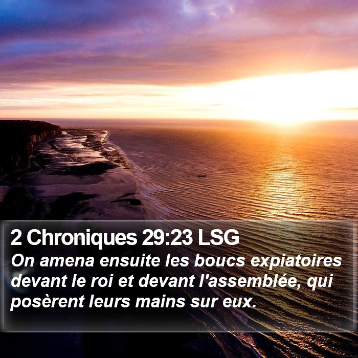 2 Chroniques 29:23 LSG Bible Study