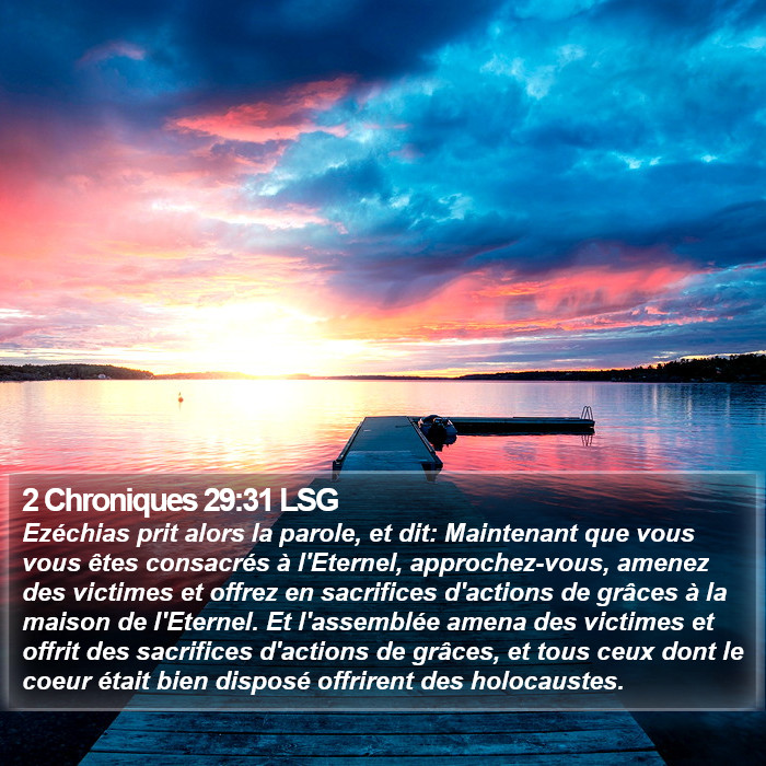 2 Chroniques 29:31 LSG Bible Study