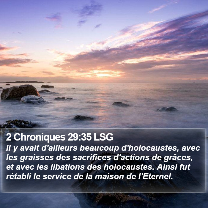 2 Chroniques 29:35 LSG Bible Study